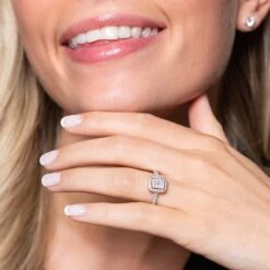 Chisholm Hunter 9ct White Gold Baguette And Brilliant Cut 0.60ct Diamond Cluster Ring -Chisholm Hunter 1 008 04 0196 om 2