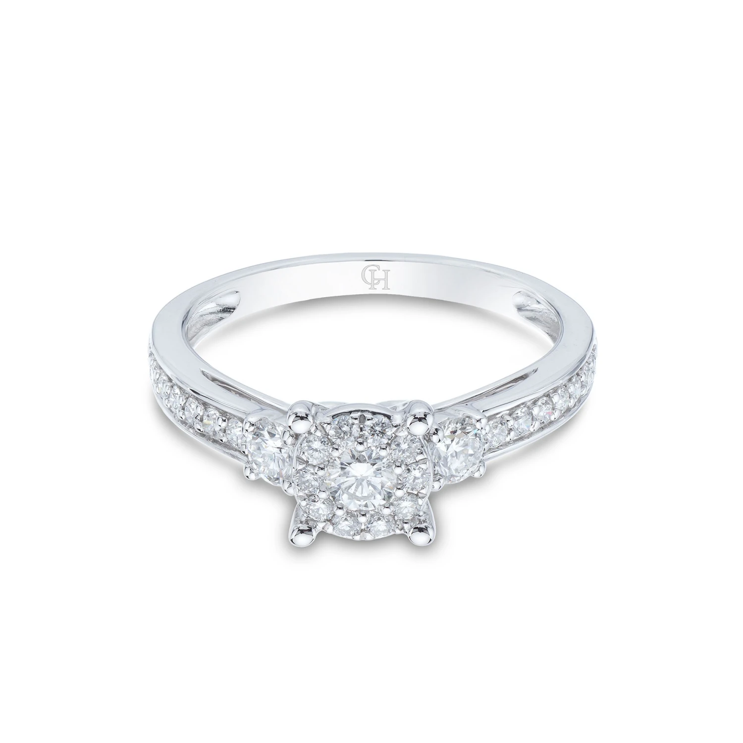 Chisholm Hunter 9ct White Gold Brilliant Cut 0.50ct Diamond Cluster Ring 6 Chisholm Hunter 9ct White Gold Brilliant Cut 0.50ct Diamond Cluster Ring - Image 4