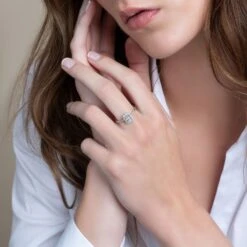 Chisholm Hunter 9ct White Gold Baguette 0.33ct Diamond Cluster Ring -Chisholm Hunter 1 008 04 0216