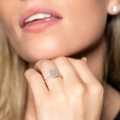 Chisholm Hunter 9ct White Gold Baguette 0.33ct Diamond Cluster Ring -Chisholm Hunter 1 008 04 0216 om 1