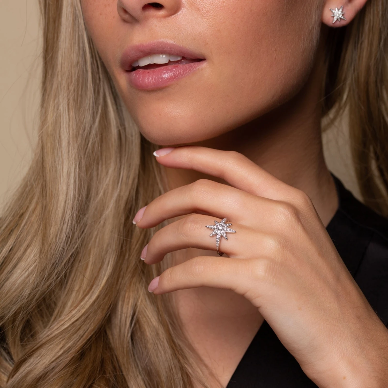 Chisholm Hunter 9ct White Gold Brilliant Cut Diamond 0.45ct Pave Star Ring 4 Chisholm Hunter 9ct White Gold Brilliant Cut Diamond 0.45ct Pave Star Ring - Image 2