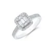 Chisholm Hunter 9ct White Gold 0.51ct Baguette And Round Brilliant Double Row Diamond Cluster Ring -Chisholm Hunter 1 008 04 0221 p 1