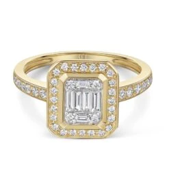Chisholm Hunter 9ct Yellow Gold Round Brilliant And Baguette Cut 0.60ct Diamond Cluster Ring 8 Chisholm Hunter 9ct Yellow Gold Round Brilliant And Baguette Cut 0.60ct Diamond Cluster Ring -Chisholm Hunter 1 008 05 0044 d1