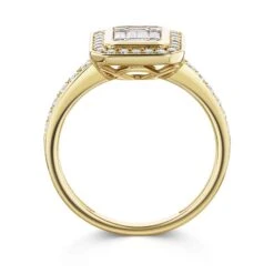 Chisholm Hunter 9ct Yellow Gold Round Brilliant And Baguette Cut 0.60ct Diamond Cluster Ring 9 Chisholm Hunter 9ct Yellow Gold Round Brilliant And Baguette Cut 0.60ct Diamond Cluster Ring -Chisholm Hunter 1 008 05 0044 d2