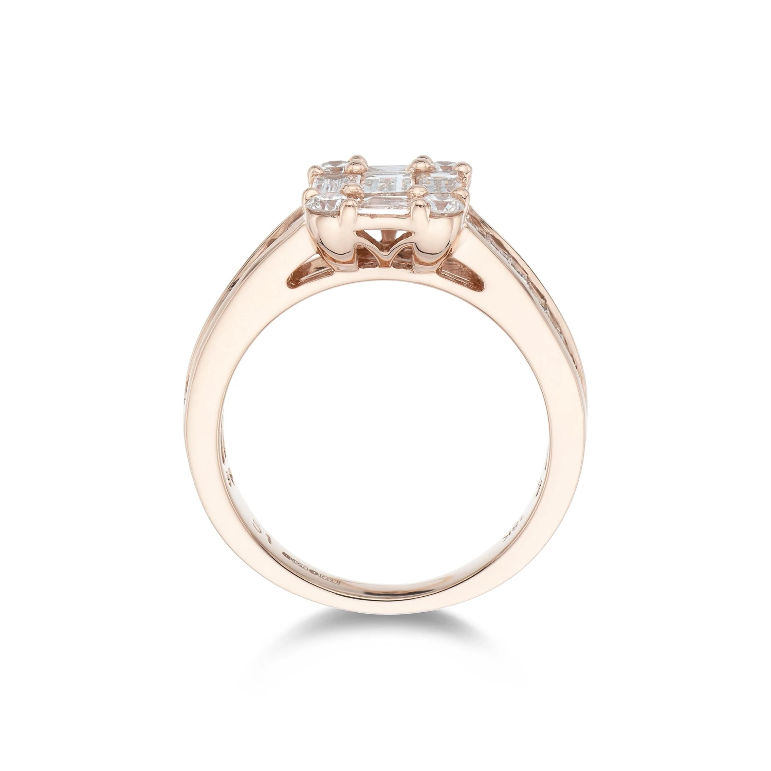 Chisholm Hunter 18ct Rose Gold Baguette Cut 1.75ct Diamond Cluster Ring 6 Chisholm Hunter 18ct Rose Gold Baguette Cut 1.75ct Diamond Cluster Ring - Image 4