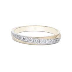 Chisholm Hunter 18ct White Gold And Yellow Gold Brilliant Cut Diamond 0.28ct Twisted Circle Ring -Chisholm Hunter 1 009 01 0376 d 1