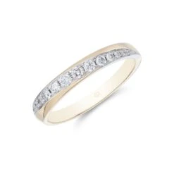 Chisholm Hunter 18ct White Gold And Yellow Gold Brilliant Cut Diamond 0.28ct Twisted Circle Ring