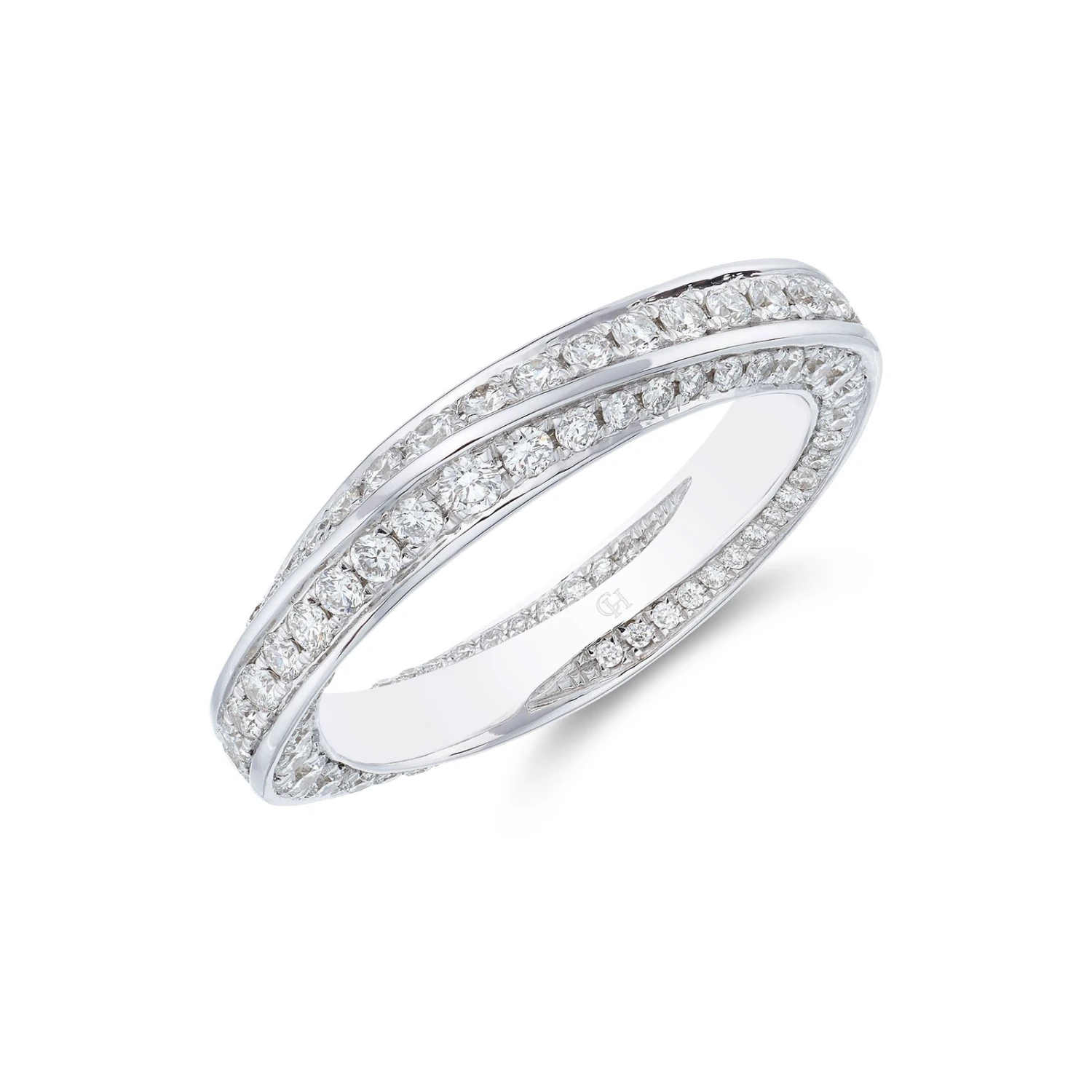 Chisholm Hunter 18ct White Gold Brilliant Cut Diamond 1.30ct Twisted Circle Ring 3 Chisholm Hunter 18ct White Gold Brilliant Cut Diamond 1.30ct Twisted Circle Ring