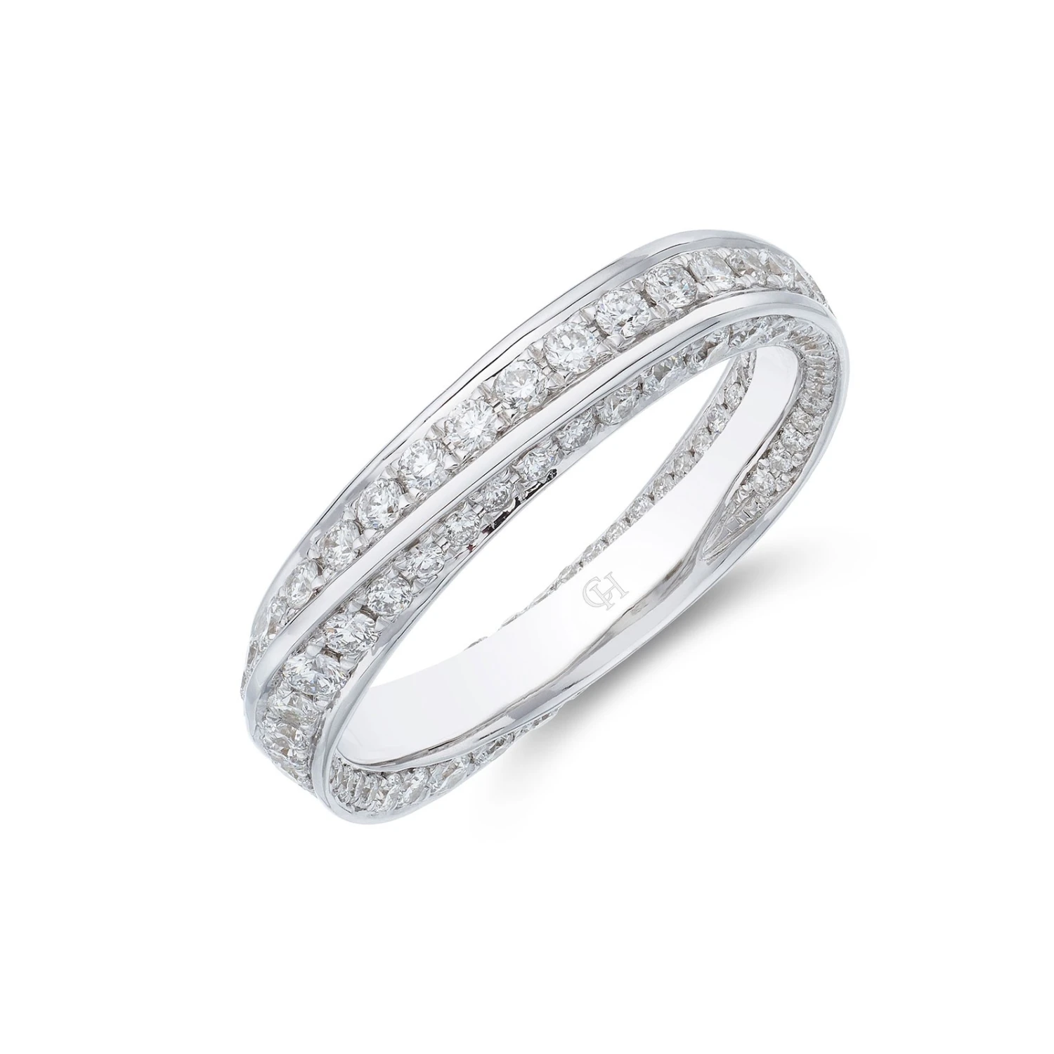 Chisholm Hunter 18ct White Gold Brilliant Cut Diamond 1.30ct Twisted Circle Ring 7 Chisholm Hunter 18ct White Gold Brilliant Cut Diamond 1.30ct Twisted Circle Ring - Image 5