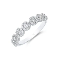 Chisholm Hunter 18ct White Gold 0.55ct Diamond Cluster Eternity Ring