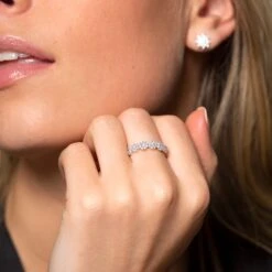 Chisholm Hunter 18ct White Gold 0.55ct Diamond Cluster Eternity Ring -Chisholm Hunter 1 009 02 0562 ls