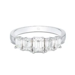 Chisholm Hunter 18ct White Gold 1.47ct Emerald Diamond Eternity Ring -Chisholm Hunter 1 009 02 0575 d 1