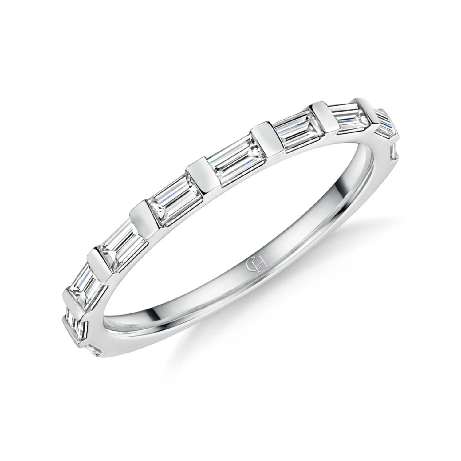 Chisholm Hunter 9ct White Gold Baguette Cut 0.50ct Diamond Eternity Ring 3 Chisholm Hunter 9ct White Gold Baguette Cut 0.50ct Diamond Eternity Ring