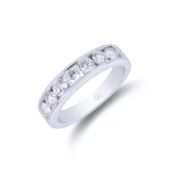 Chisholm Hunter Platinum Brilliant Cut 7 Stone 1.00ct Diamond Eternity Ring