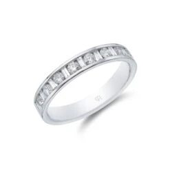 Chisholm Hunter Platinum Baguette And Brilliant Cut 0.50ct Diamond Eternity Ring -Chisholm Hunter 1 009 03 0351