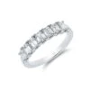 Chisholm Hunter Platinum Emerald Cut 7 Stone 1.40ct Diamond Eternity Ring