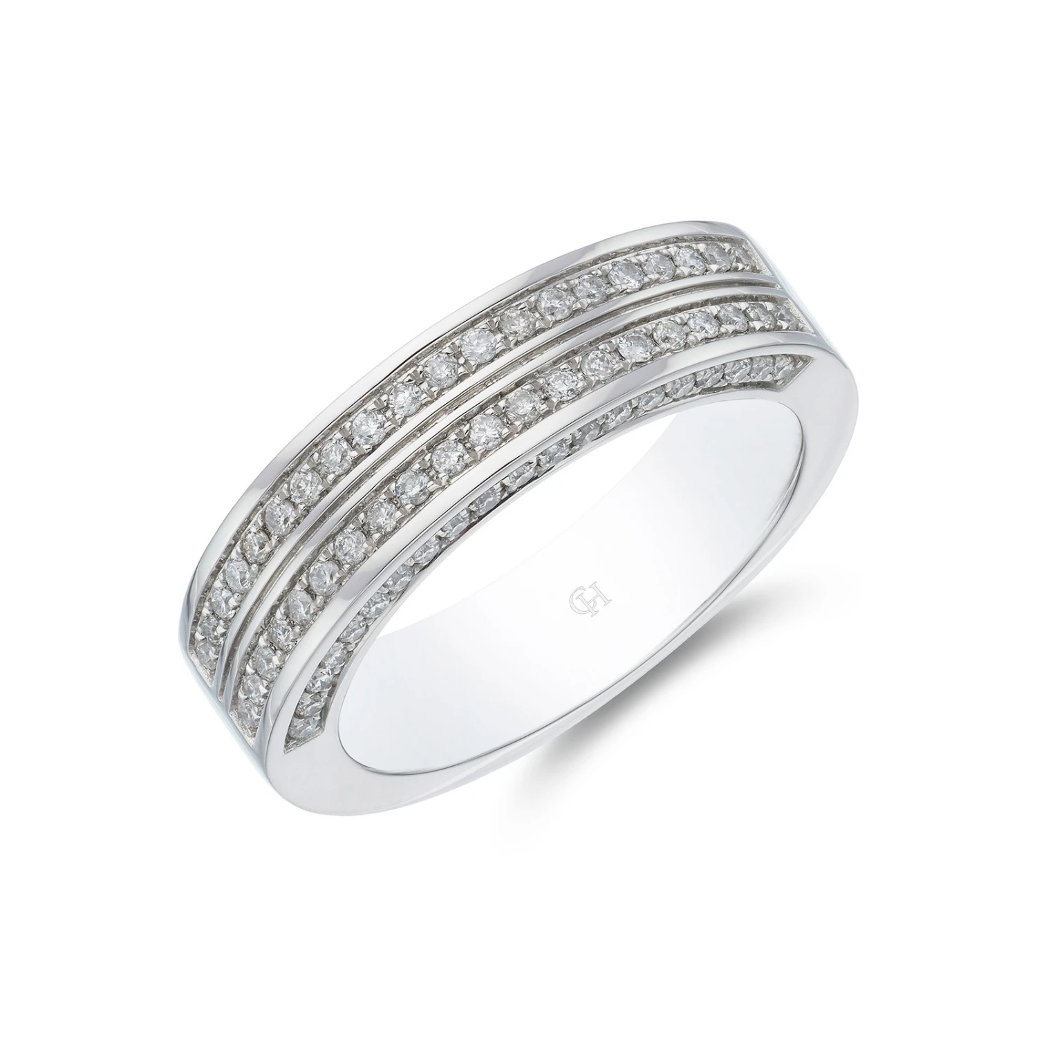 Chisholm Hunter Platinum 0.40ct Double Row Channel Set Diamond Wedding Band 3 Chisholm Hunter Platinum 0.40ct Double Row Channel Set Diamond Wedding Band
