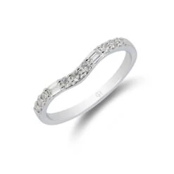 Chisholm Hunter 9ct White Gold Brilliant Cut 0.27ct Diamond Shaped Eternity Ring