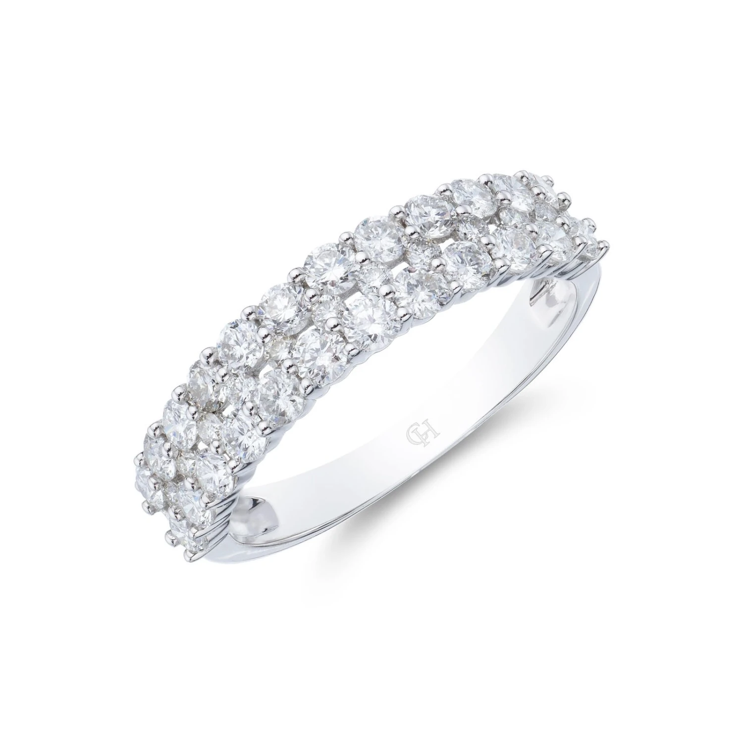 Chisholm Hunter 9ct White Gold Brilliant Cut 1.00ct Diamond Double Row Eternity 3 Chisholm Hunter 9ct White Gold Brilliant Cut 1.00ct Diamond Double Row Eternity