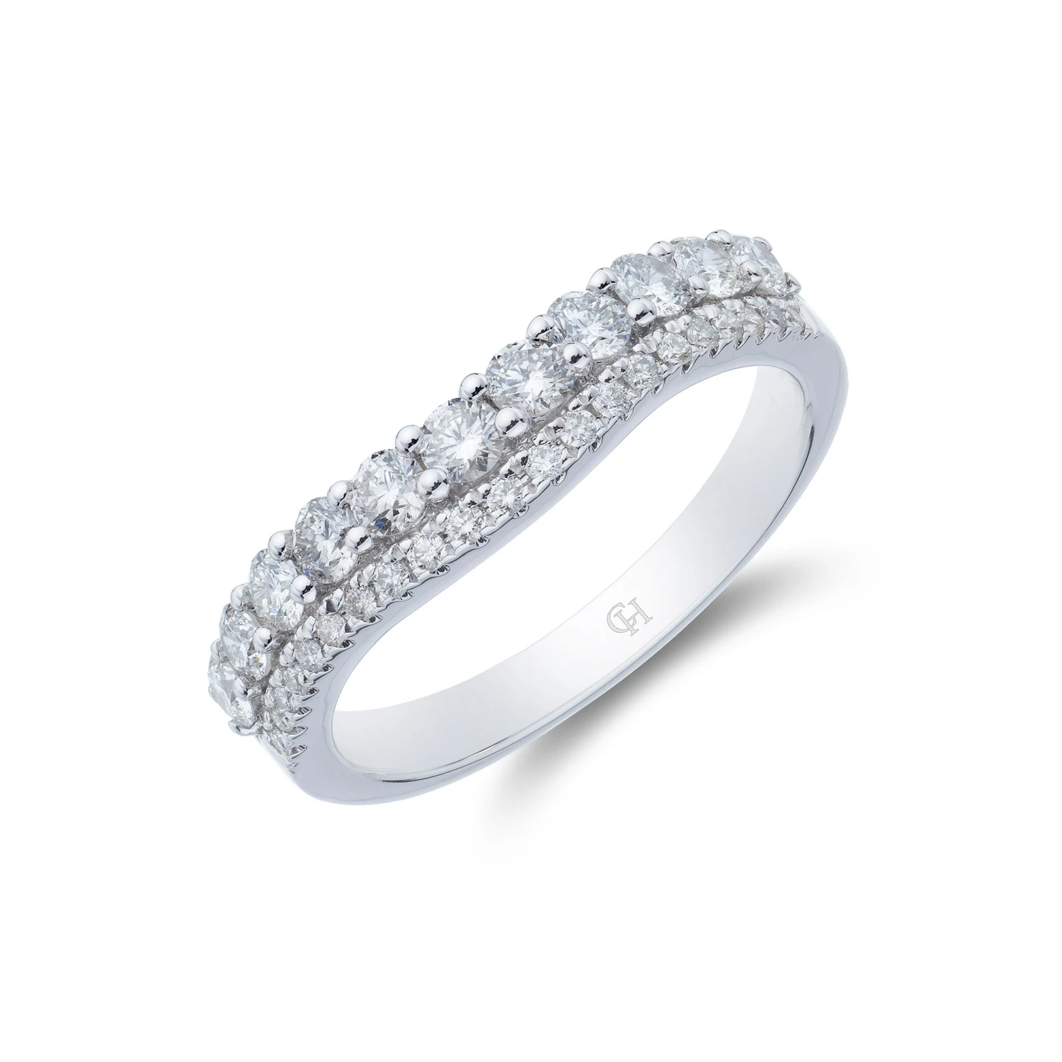 Chisholm Hunter 9ct White Gold Brilliant Cut 0.70ct Diamond Shaped Eternity Ring 3 Chisholm Hunter 9ct White Gold Brilliant Cut 0.70ct Diamond Shaped Eternity Ring