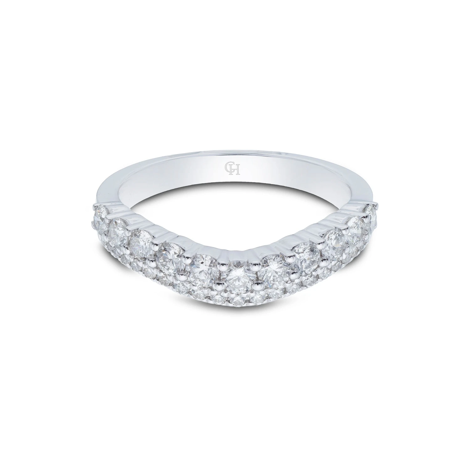 Chisholm Hunter 9ct White Gold Brilliant Cut 0.70ct Diamond Shaped Eternity Ring 5 Chisholm Hunter 9ct White Gold Brilliant Cut 0.70ct Diamond Shaped Eternity Ring - Image 3