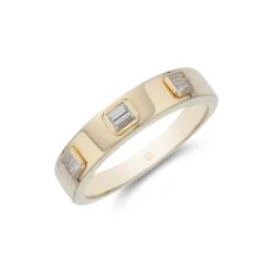 Chisholm Hunter 9ct Yellow Gold Baguette Cut 0.11ct Diamond Trilogy Eternity Ring