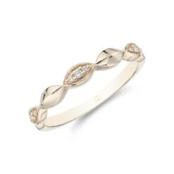 Chisholm Hunter 9ct Yellow Gold 0.04ct Marquise Eternity Diamond Ring