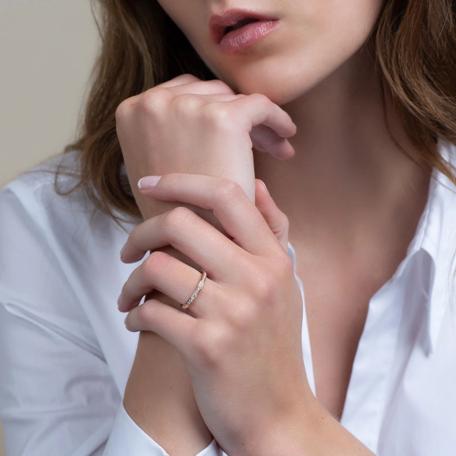 Chisholm Hunter 18ct Rose Gold 0.25ct Diamond Pave Eternity Ring 4 Chisholm Hunter 18ct Rose Gold 0.25ct Diamond Pave Eternity Ring - Image 2