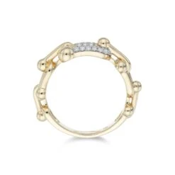 Chisholm Hunter 18ct Yellow Gold Round Brilliant Pave 0.13ct Diamond Link And Ball Ring 9 Chisholm Hunter 18ct Yellow Gold Round Brilliant Pave 0.13ct Diamond Link And Ball Ring -Chisholm Hunter 1 010 01 0125 d 2