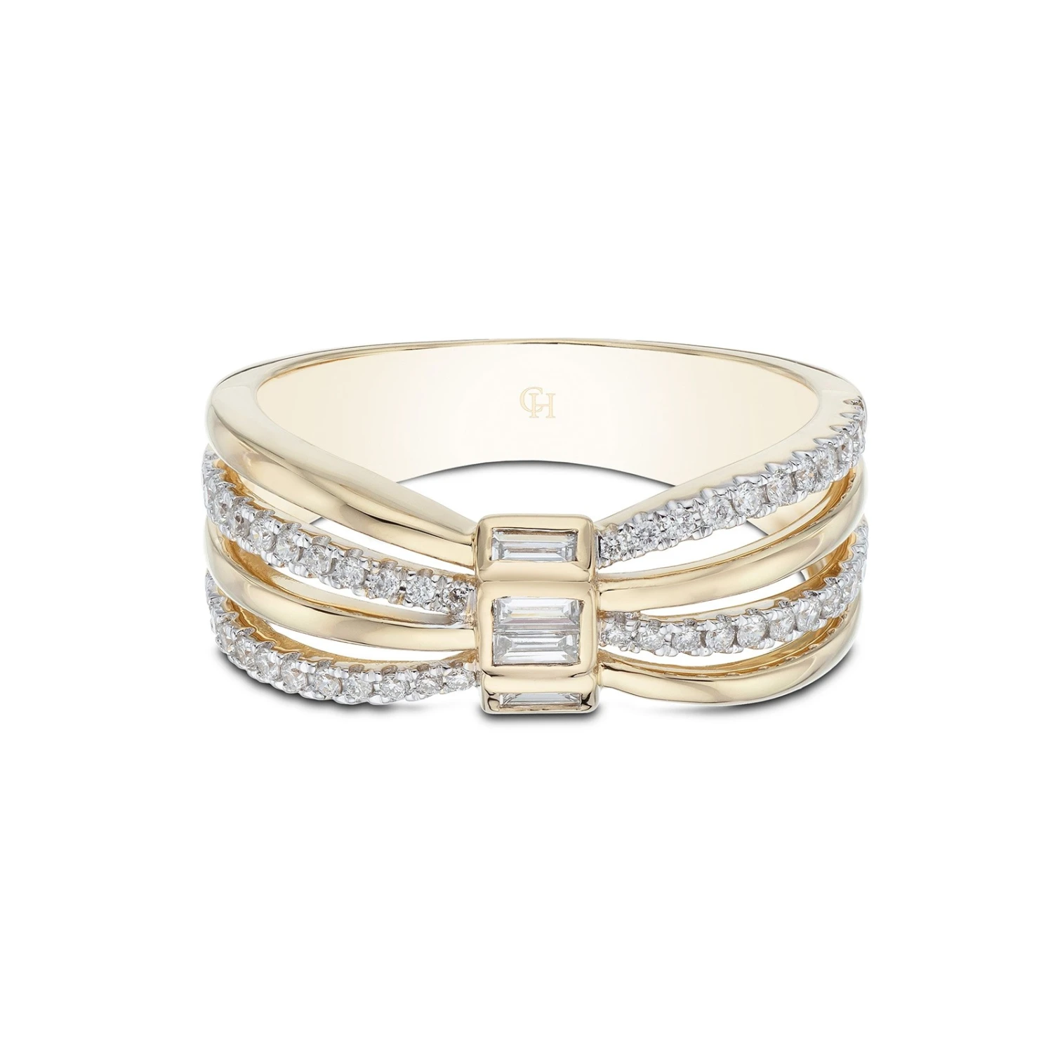 Chisholm Hunter 18ct Yellow Gold 0.41ct Baguette And Round Brilliant Diamond Ring 5 Chisholm Hunter 18ct Yellow Gold 0.41ct Baguette And Round Brilliant Diamond Ring - Image 3