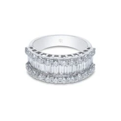 Chisholm Hunter 18ct White Gold Baguette And Brilliant Cut 2.00ct Diamond Fancy Band -Chisholm Hunter 1 010 02 0295b