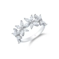 Chisholm Hunter 18ct White Gold Marquise Cut 1.27ct Diamond Petal Fancy Band
