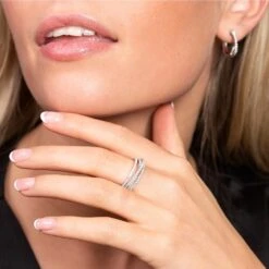 Chisholm Hunter 18ct White Gold Brilliant Cut 0.86ct Diamond Cross Over Fancy Band -Chisholm Hunter 1 010 02 0340 ls 1