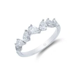 Chisholm Hunter 18ct White Gold Pear Cut 0.90ct Diamond Fancy Band