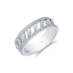 Chisholm Hunter 18ct White Gold Brilliant And Marquise Cut 0.69ct Diamond Fancy Band