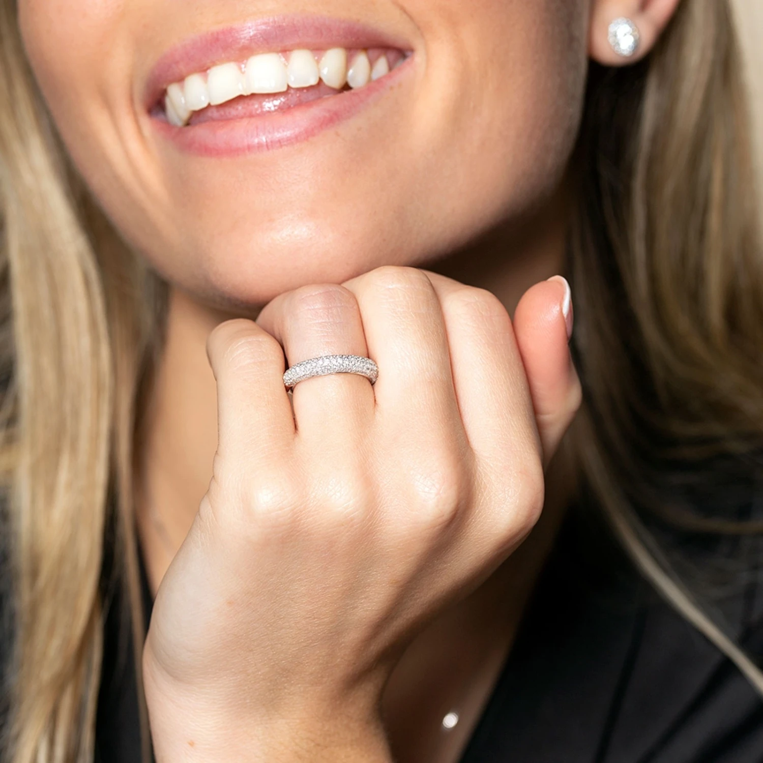 Chisholm Hunter 18ct White Gold Brilliant Cut 0.61ct Pave Diamond Fancy Band 4 Chisholm Hunter 18ct White Gold Brilliant Cut 0.61ct Pave Diamond Fancy Band - Image 2