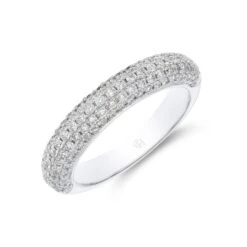 Chisholm Hunter 18ct White Gold Brilliant Cut 0.61ct Pave Diamond Fancy Band