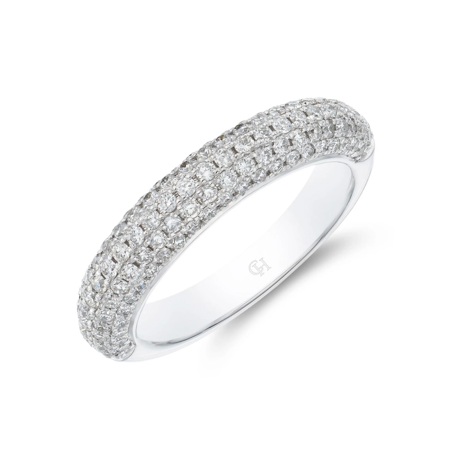 Chisholm Hunter 18ct White Gold Brilliant Cut 0.61ct Pave Diamond Fancy Band 3 Chisholm Hunter 18ct White Gold Brilliant Cut 0.61ct Pave Diamond Fancy Band