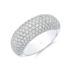 Chisholm Hunter 18ct White Gold Brilliant Cut 1.91ct Pave Diamond Fancy Band
