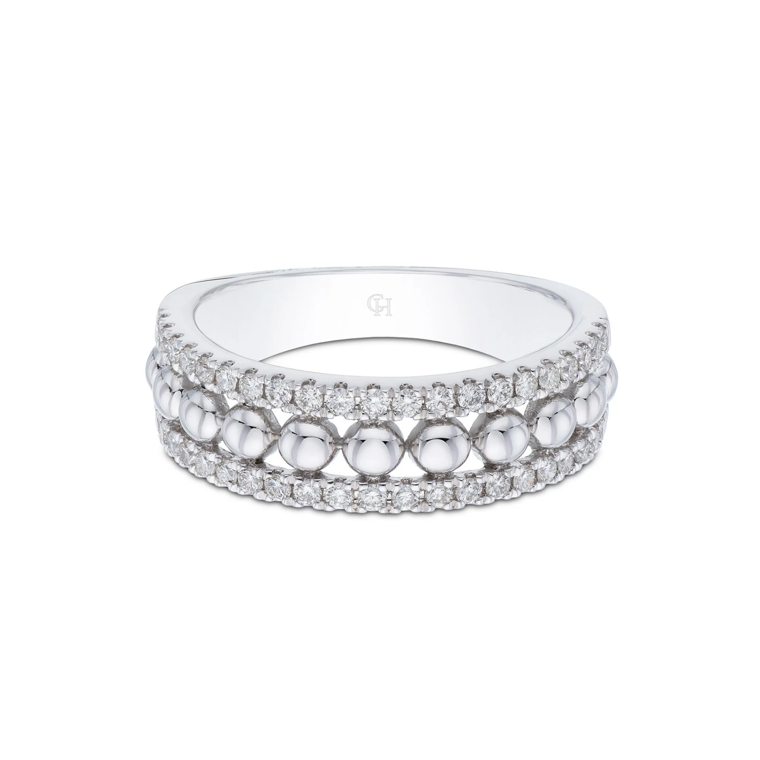 Chisholm Hunter 18ct White Gold Round Brilliant 0.33ct Fancy Bead Style Diamond Ring 4 Chisholm Hunter 18ct White Gold Round Brilliant 0.33ct Fancy Bead Style Diamond Ring - Image 2