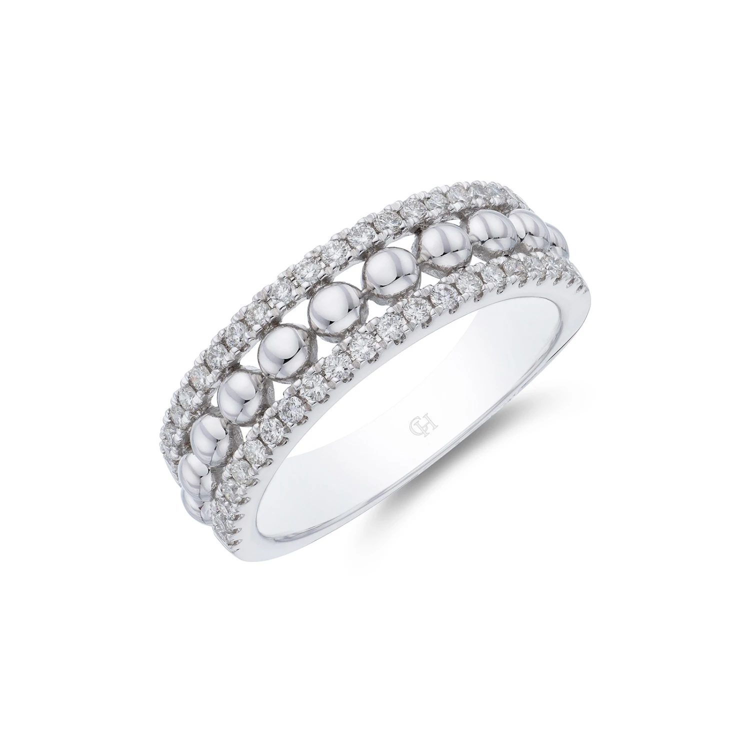 Chisholm Hunter 18ct White Gold Round Brilliant 0.33ct Fancy Bead Style Diamond Ring 3 Chisholm Hunter 18ct White Gold Round Brilliant 0.33ct Fancy Bead Style Diamond Ring