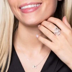 Chisholm Hunter 18ct White Gold Marquise And Round Brilliant 1.30ct Triple Butterfly Diamond Ring -Chisholm Hunter 1 010 02 0407 ls