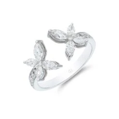 Chisholm Hunter 18ct White Gold Marquise Cut Diamond 0.98ct Butterfly Ring