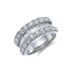 Chisholm Hunter 18ct White Gold Baguette And Brilliant Cut 3.00ct Diamond Ring