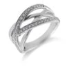 Chisholm Hunter 9ct White Gold Brilliant Cut 0.25ct Diamond Cross Over Fancy Band -Chisholm Hunter 1 010 04 0199