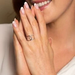 Chisholm Hunter 9ct White Gold Brilliant Cut Diamond 0.08ct Interlocking Fancy Band Ring -Chisholm Hunter 1 010 04 0240 1