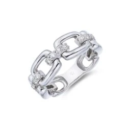 Chisholm Hunter 9ct White Gold 0.50ct Chain Link Fancy Band Ring