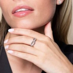 Chisholm Hunter 9ct White Gold 0.50ct Chain Link Fancy Band Ring -Chisholm Hunter 1 010 04 0244 om 2