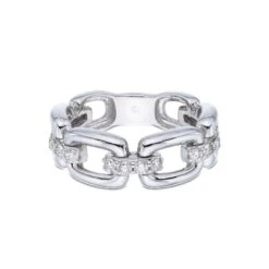 Chisholm Hunter 9ct White Gold 0.50ct Chain Link Fancy Band Ring -Chisholm Hunter 1 010 04 0244b