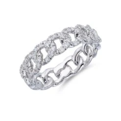 Chisholm Hunter 9ct White Gold 0.36ct Diamond Link Fancy Band Ring